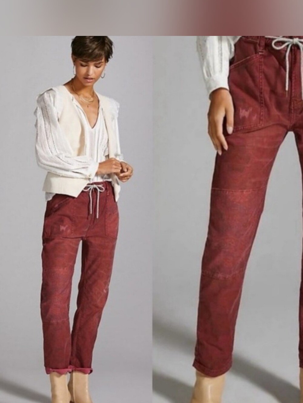 PILCRO TrailBlazer Maroon 🖤 Drawstring Pants Anthropologie